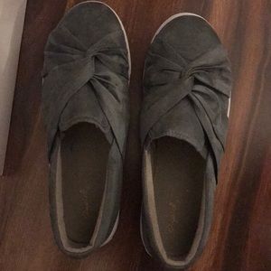 Grey suede Qupid flats